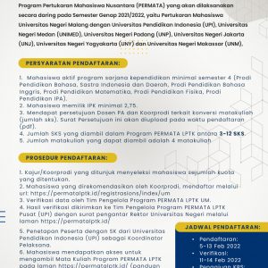 Program Pertukaran Mahasiswa Nusantara (PERMATA)